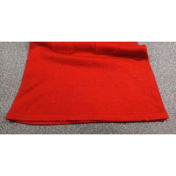 Faded Glory High Mock Neck Shirt Sleeve Sweater Dress Size L 10/12 Red Metallic - Picture 7 of 13